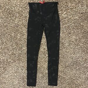 SPANX Faux Leather Leggings Matte Black Camo Medium